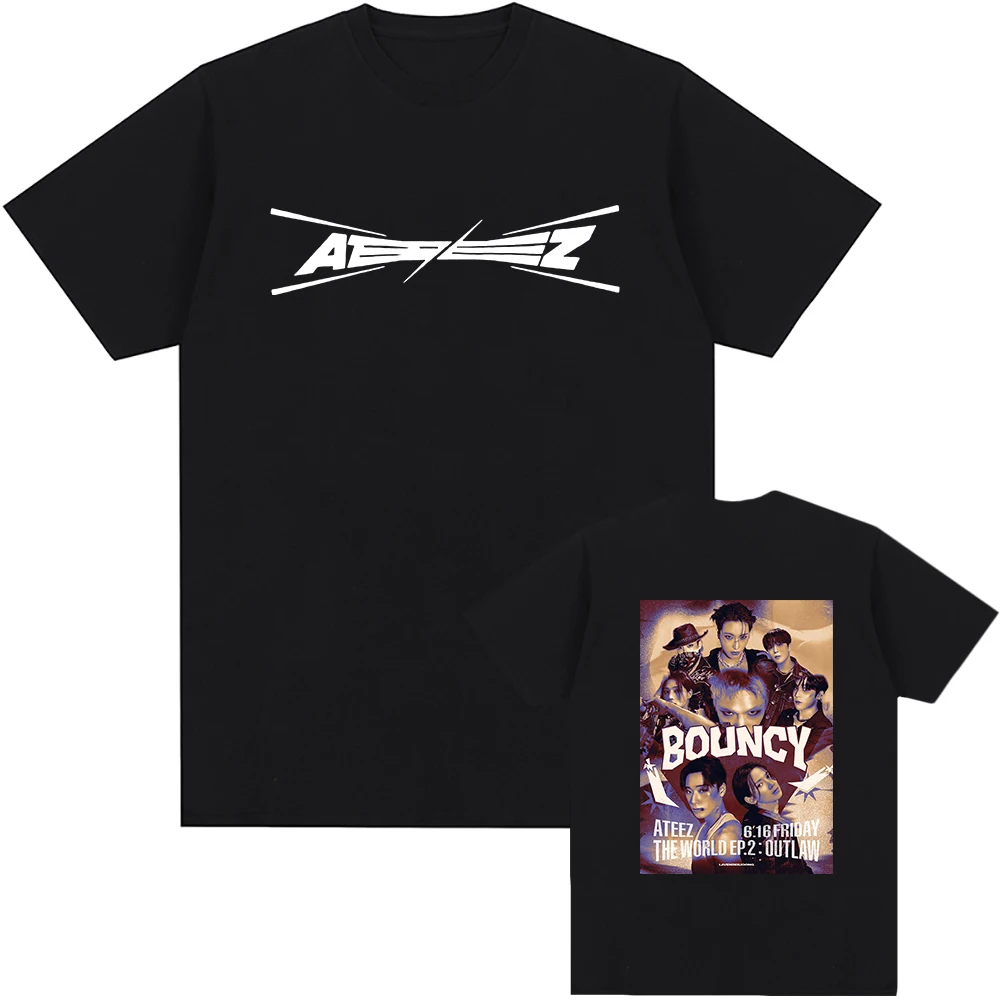 

Футболка Ateez батут, Мужская футболка в стиле эстетики атез, аутлау, альбом «The World», надпись «Break The Wall Seonghwa», футболка унисекс, винтажные хлопковые футболки