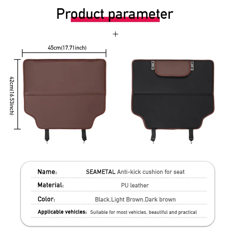 BLALION PU Leather Anti Child Kick Pad Car Back Seat Protect Universal Auto Anti Mud Dirt Pad with Storage Bag Protection Cover car seat protector