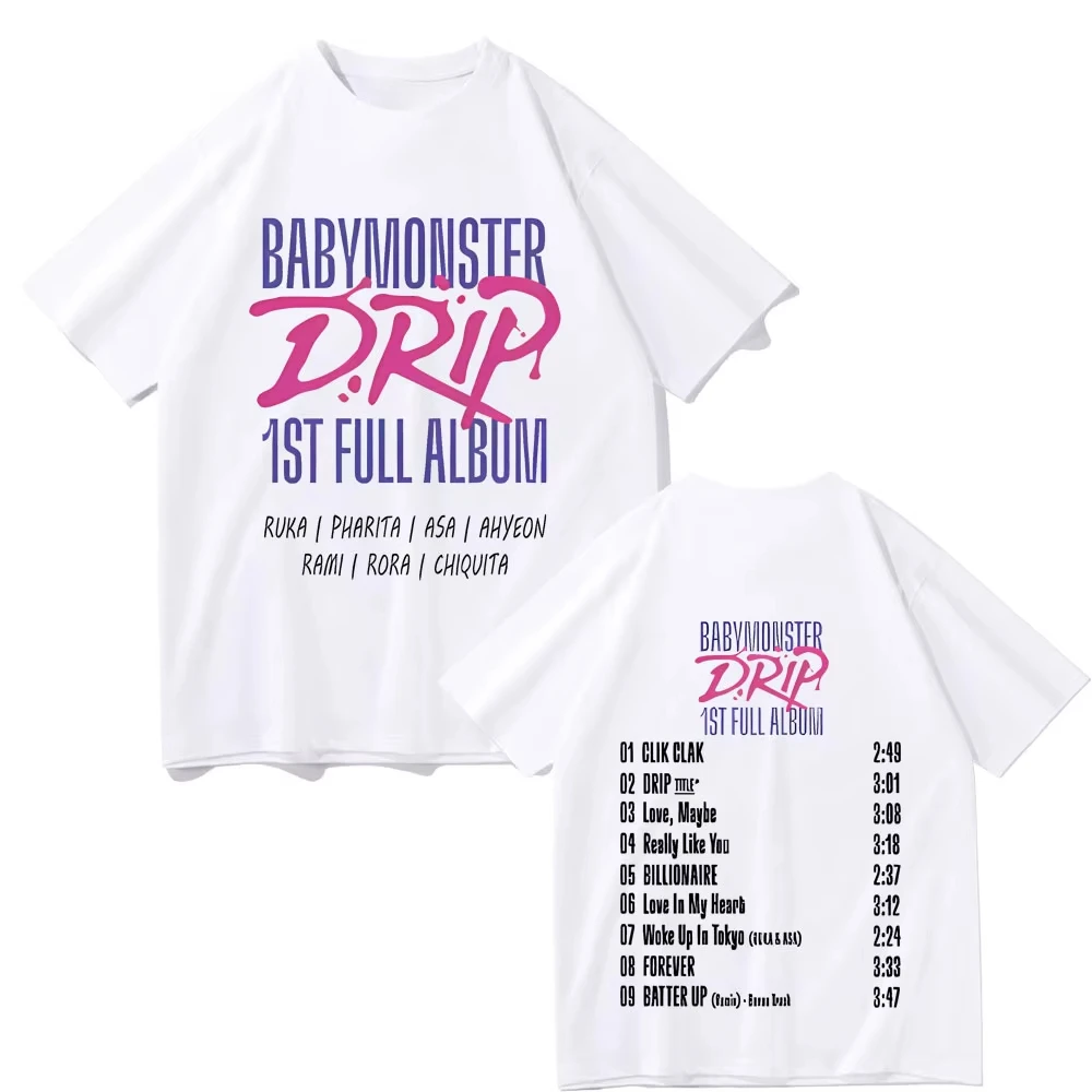 Babymonster drip 広州 ポップアップ Tシャツ Babymonster Drip Ist Full Album Double Sided Graphic T-shirt