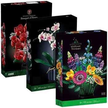 DIY Flower Building Blocks Potted Plant 1