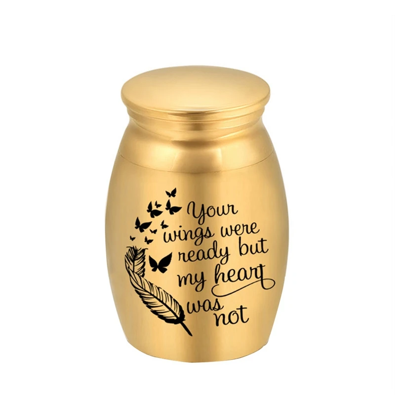 Cremation Urn Mini Cremation Pet Funeral Urn Special Memory Box Pets Ashes Casket Metal Pet Funeral Urn Keepsake Casket For Animal 25*16MM