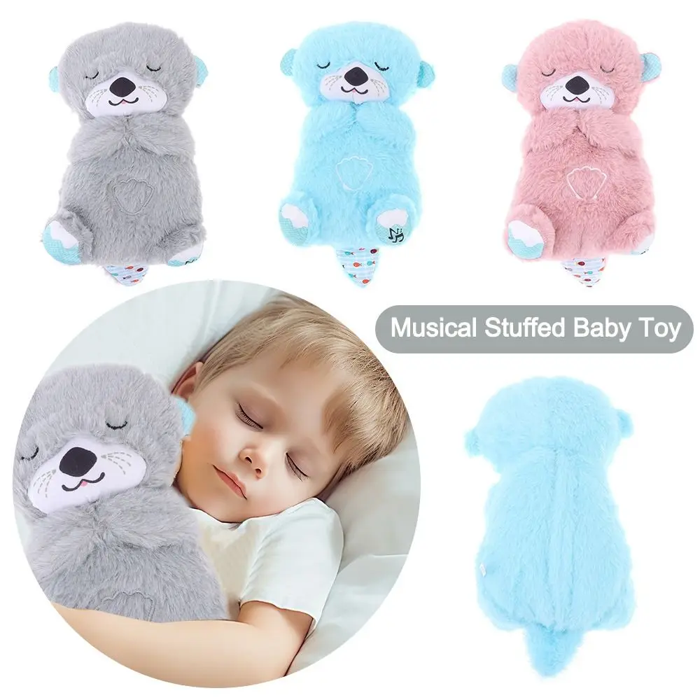 

Мягкая мягкая детская погремушка и игрушка для прорезывания зубов с дыхательным движением для сна и выдром Playmate с музыкой