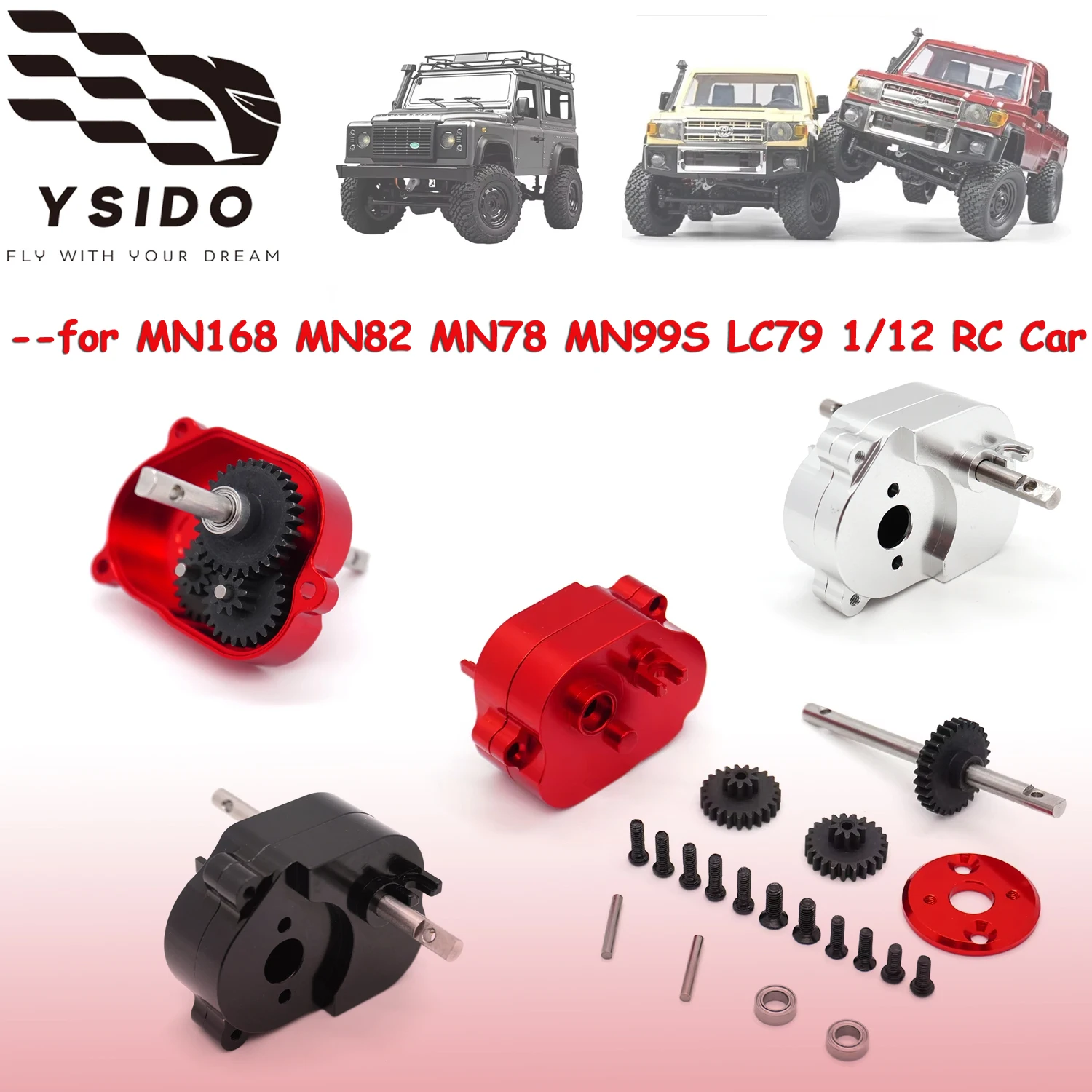 Boîte de vitesses métallique RC 1/12 pour MN82 MN78 MN99S MN168 LC79 moteur 370