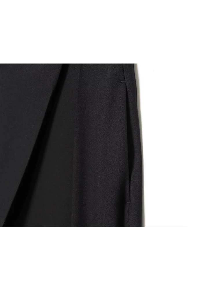 Women's High Waist Pants Spring Autumn New Loose Straight Casual Trousers Asymmetrical Design Comfortable Leg Trousers Lady