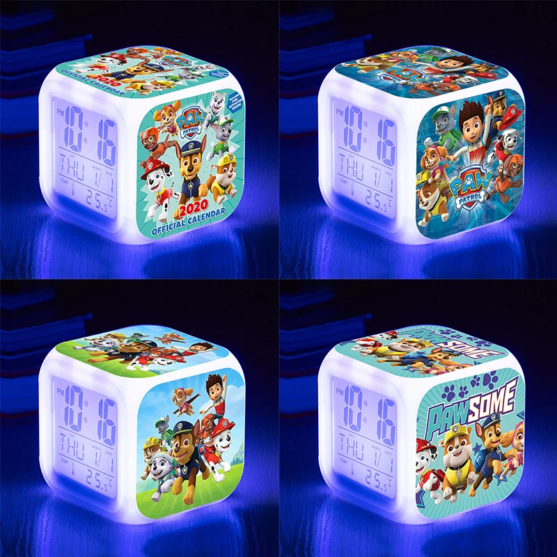 Paw Patrol Alarm Clock Cartoon Chase Skye Marshall Everest Figure