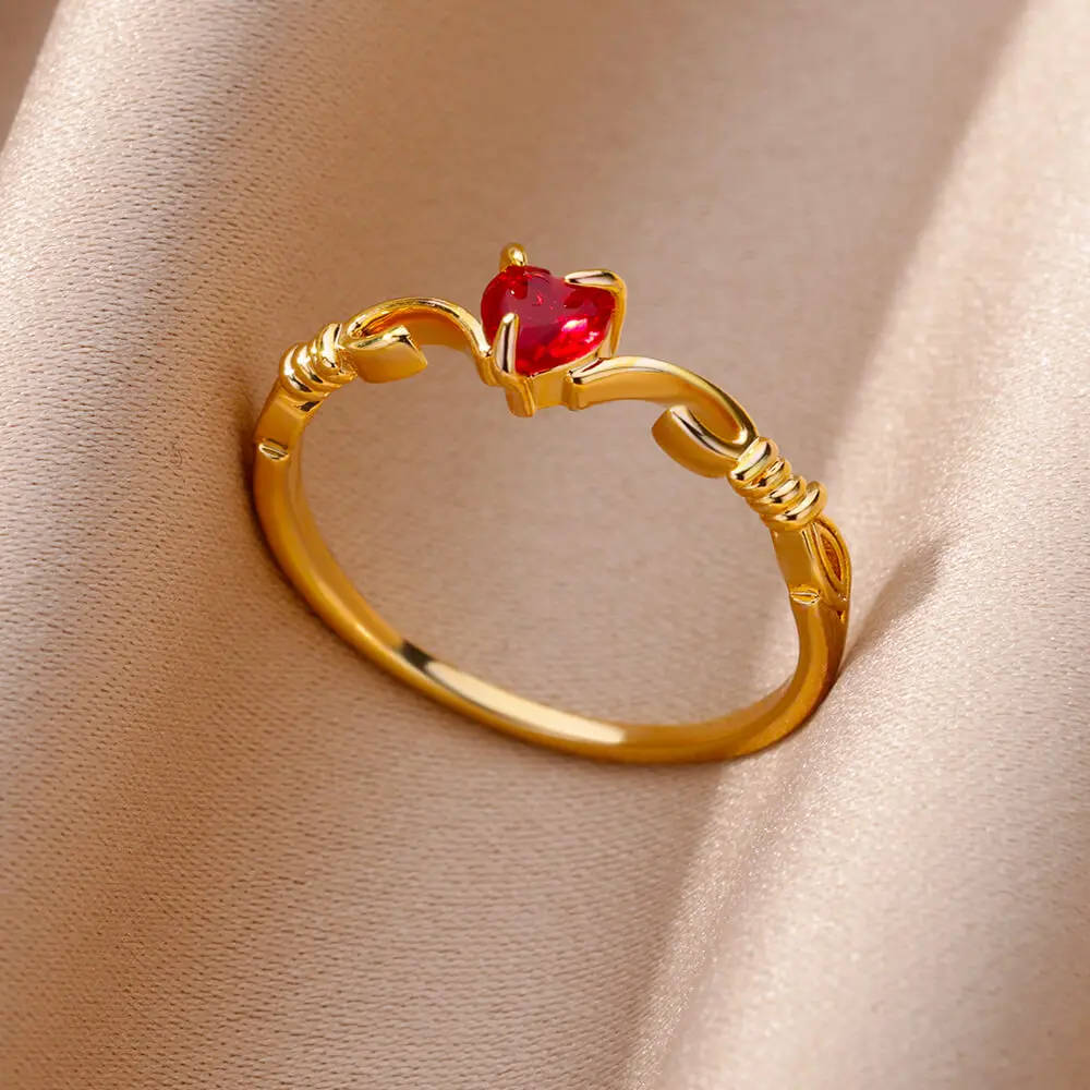Zircon Heart Rings Ring for Women