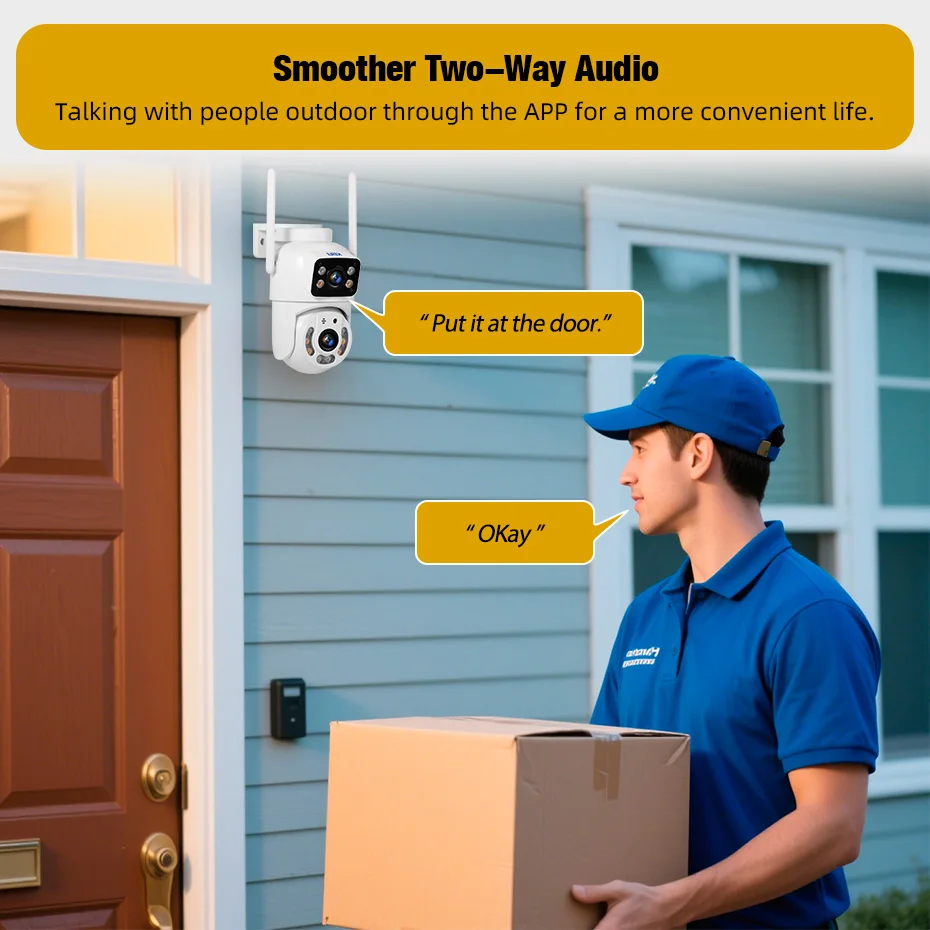 KERUI HD 10MP 5K PTZ Wifi IP Camera Dual Lens Dual Screen Wireless Outdoor CCTV Audio Video Surveillance Camera 3