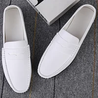 Summer Mens Casual Loafers Leather Loafer Shoes For Men Fashion Light Flats Man White Sneakers Slip-On Driving Big Size 38-47 2