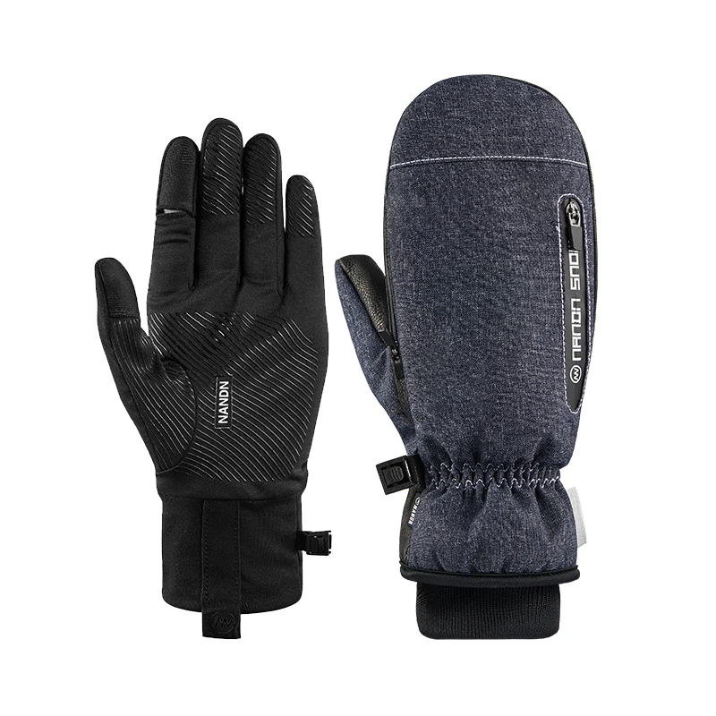 NANDN Ski Gloves  With Double Layer Inner Liner Waterproof Thermal Gloves Touchable Screen 2