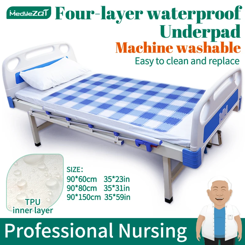 Adult incontinence Waterproof diaper bottom pad washable urine non-slip  reusable sheet mattress protector Elderly Care products - AliExpress