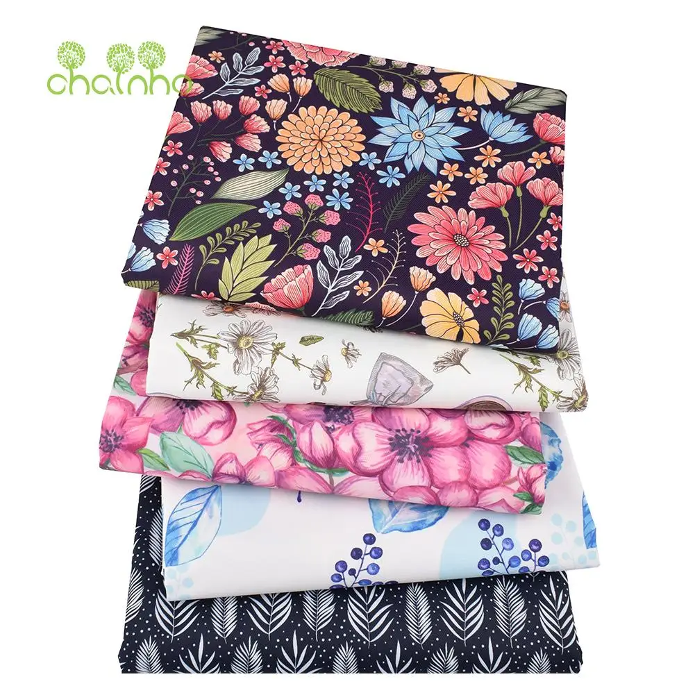 Chainho,Digital Printing Coated Waterproof Fabric,Floral Series,For DIY Quilting & Sewing Suitcases,Backpack,Tablecloth Material
