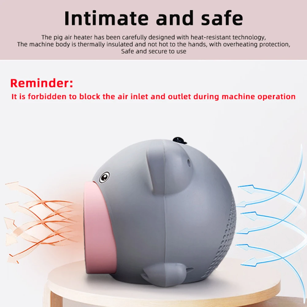 Cartoon Pig Electric Heater Portable Heater Winter Room Desktop Heating Stove Mini Home Handy Air Russia Warmer Machine