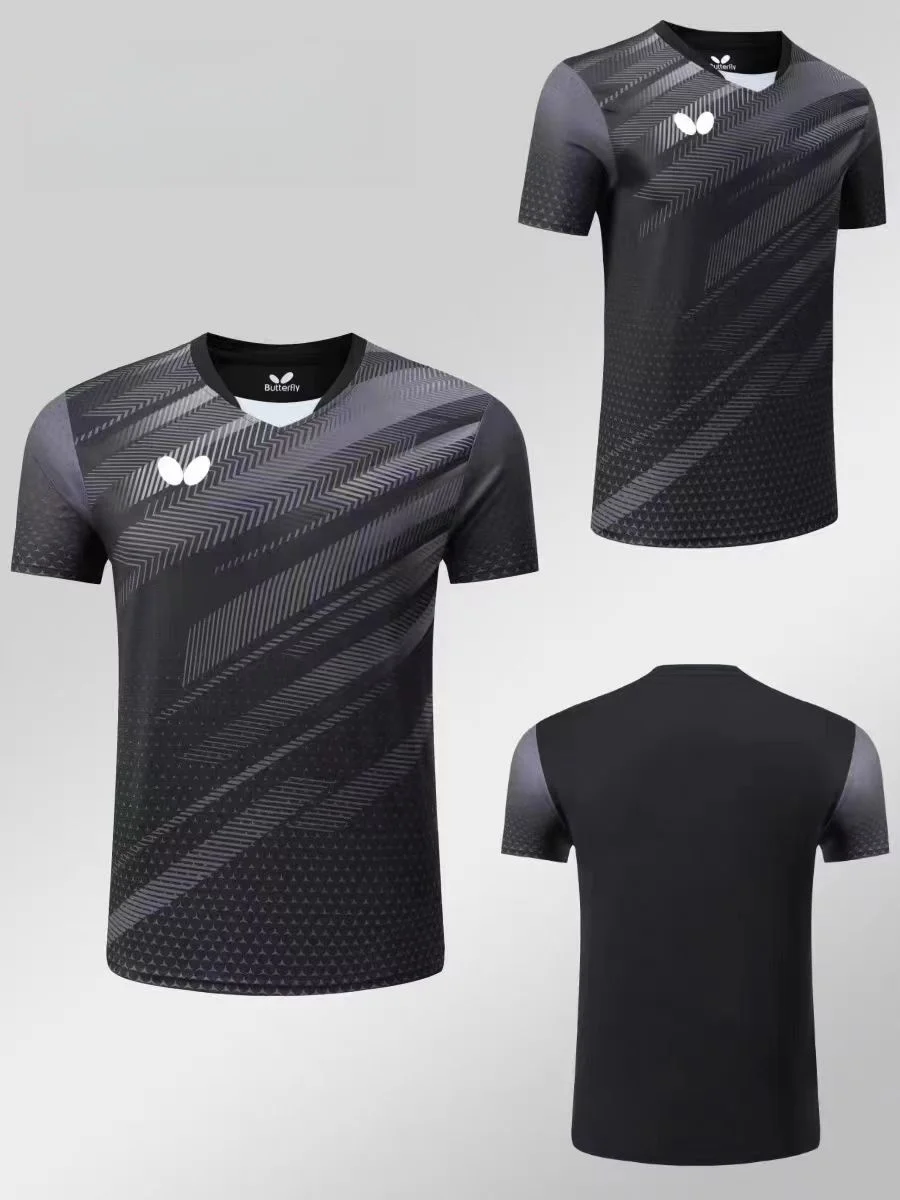 Sport T Shirt Badminton Table Tennis Clothes Set men's and women's table tennis T-shirt quick drying breathable light V-neck badminton wear team