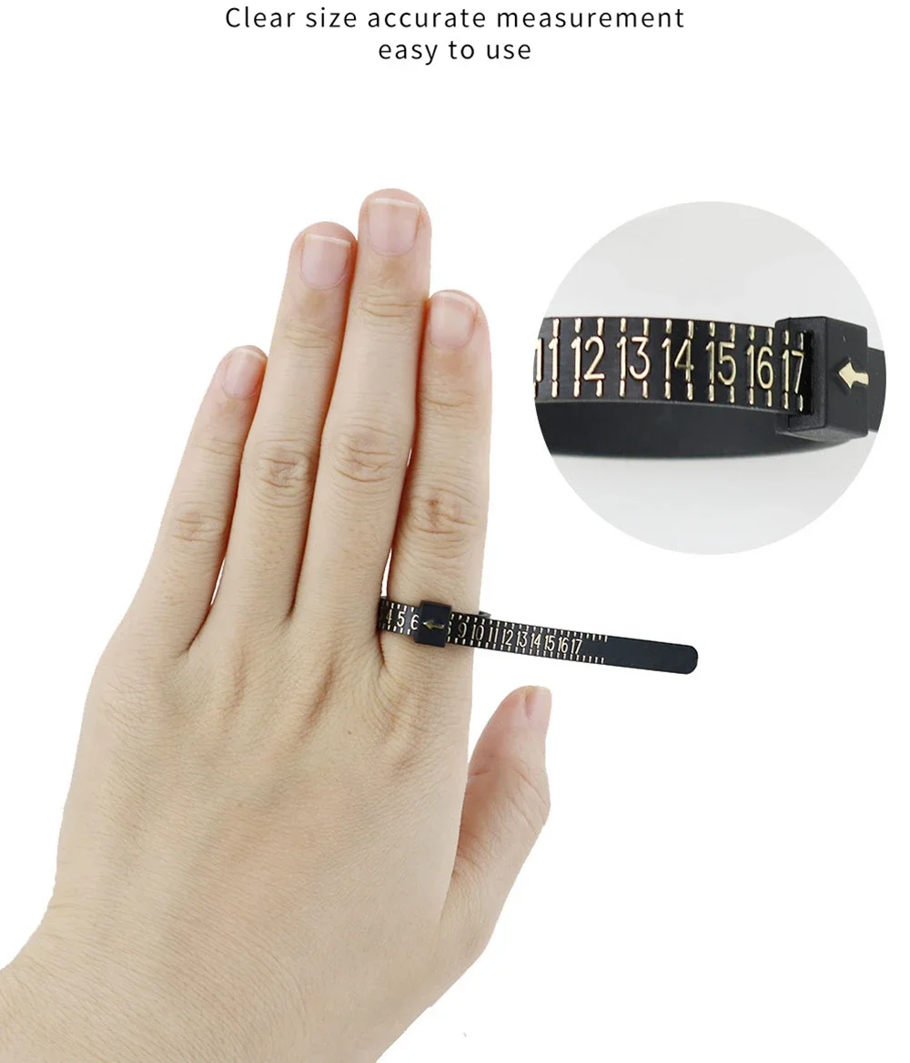 1pc Pack Ring Size Measuring Tools, Plastic Finger Sizers, Ring Sizer Gauge Belt for Wedding & Engagement Rings - Material