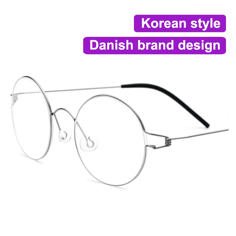 Denmark Brand Same Design Screwless Frame Women Men Round Titanium Alloy Glasses Korean Business Ultralight Eyewear