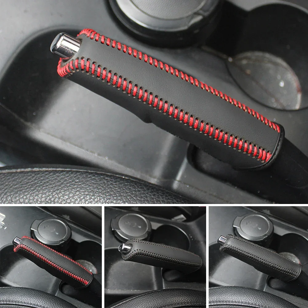 Car Gears Handbrake Cover PU Leather Shift Lever Cover Four season Anti-Skid Handbrake Protection
