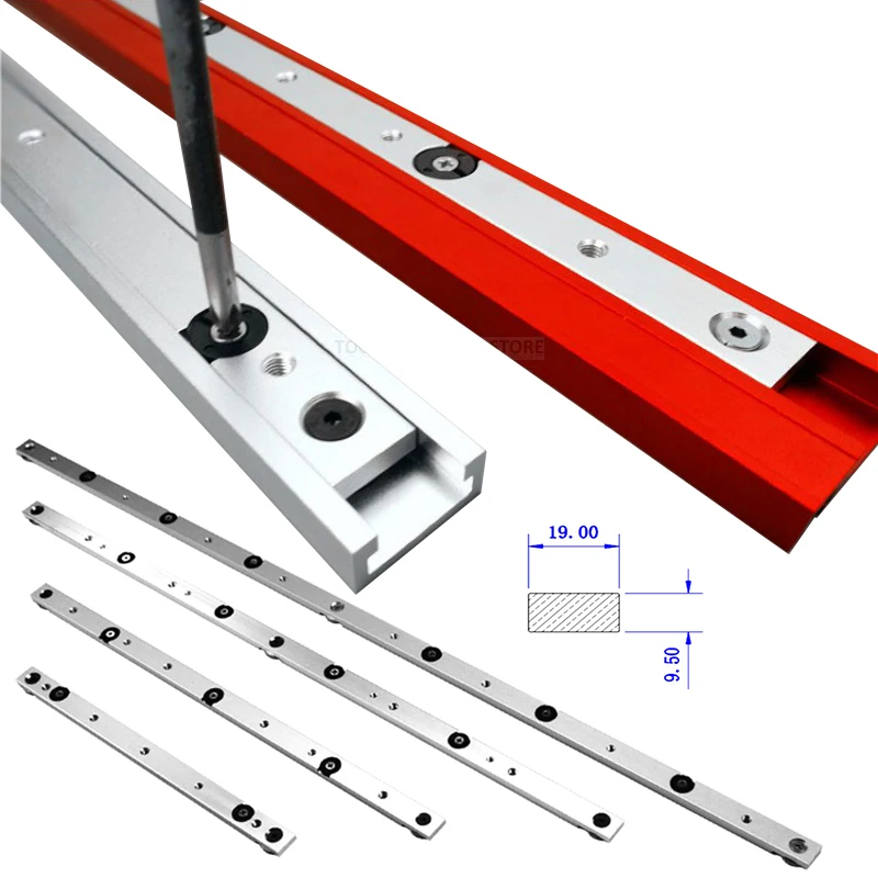 300/450/650Mm Lega Di Alluminio T-Tracks Slot Mitra Bar Slider Sega Da Tavolo Mitra Gauge Rod Strumenti Per La Lavorazione Del Legno Fai Da Te