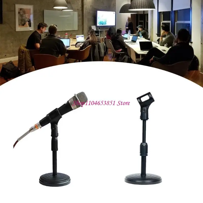 녹음 및 방송 향상을 위해 손쉬운 높이 조절이 가능한 검정색 마이크 홀더 브래킷 마이크 지원