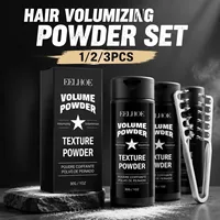 Ensemble de poudre volumisante pour cheveux avec peigne coiffant, contrôle de l'huile, texture mate, poudre longue durée pour coiffage des cheveux pour hommes et femmes 1