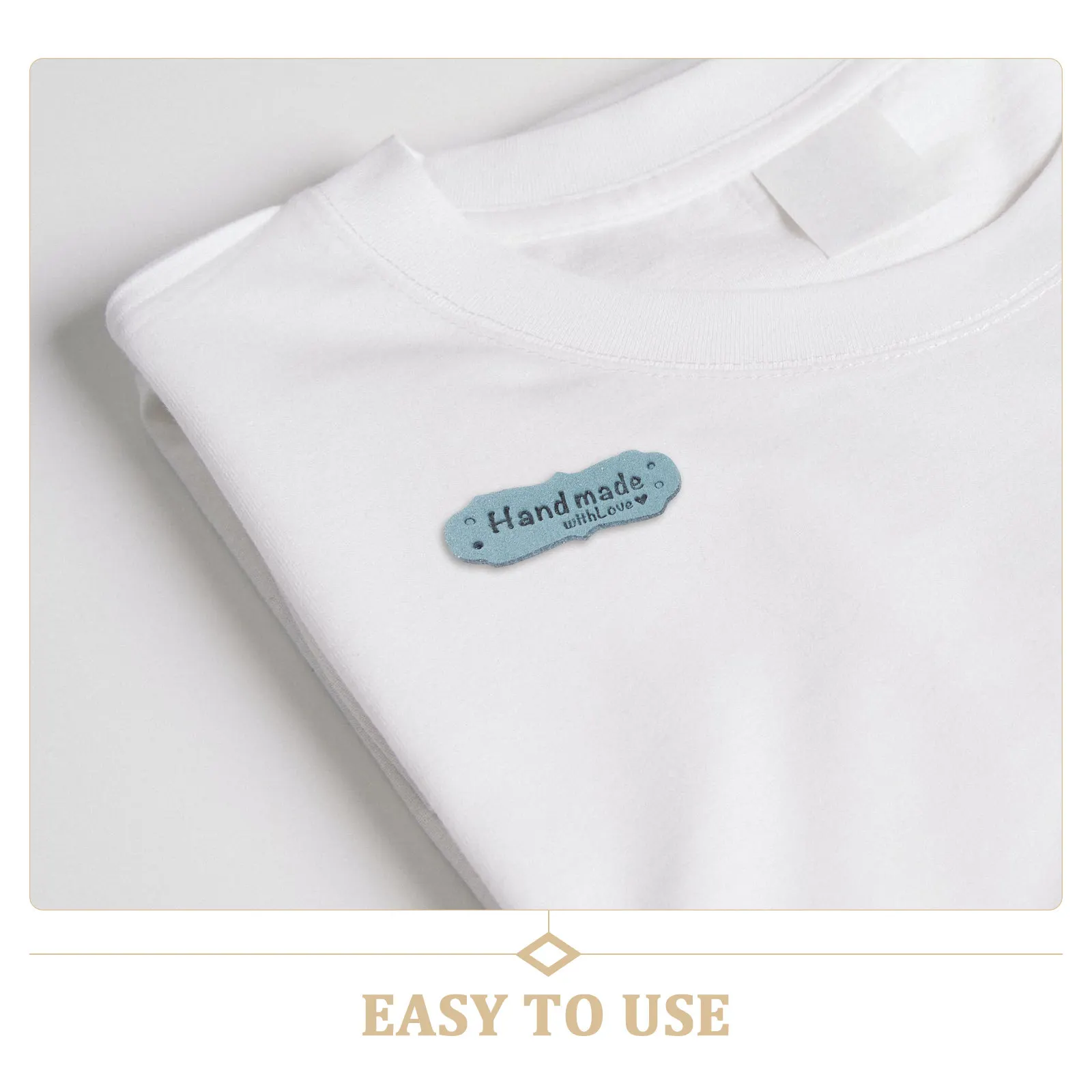 60Pcs 로맨틱 플라워 에지 수제 태그 의류용 PU 라벨 바느질 크로셰 뜨개질 비니 퀼트 DIY 수제품