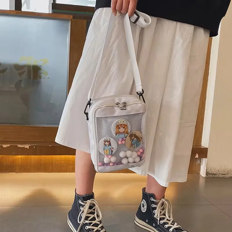 Kawaii Mini Crossbody Bags for Women Cute PVC Transparent Small Clear Ita Bag Shoulder Purse Phone