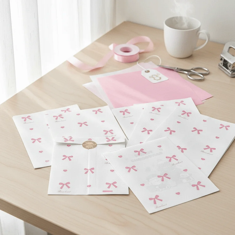 50 Stück hochwertige Papiertüten mit Herz-Design, Schleifenkartenverpackung, Schmuckverpackung, für Halloween, Weihnachten, Geburtstagsfeiern – Detail 2