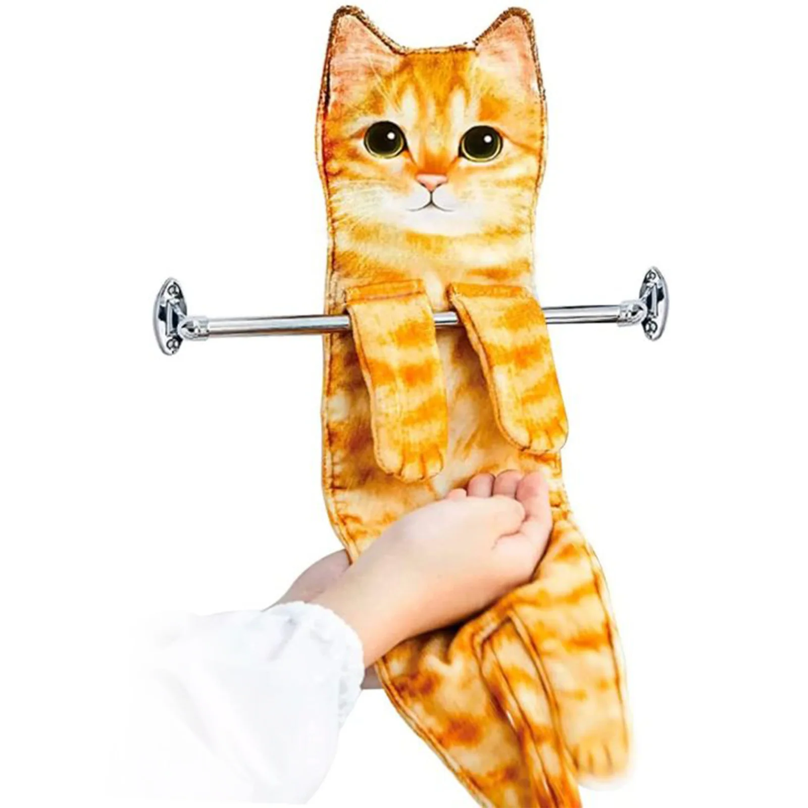 

Cat Funny Hand Towels for Bathroom Kitchen Cute Decorative Cat Decor Hanging Face Towels Super Absorbent Gifts for Women