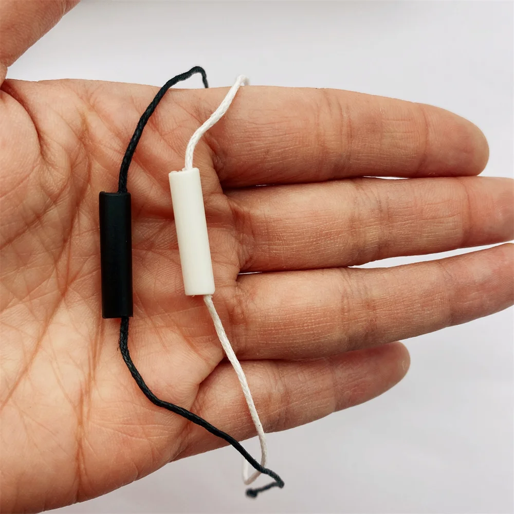 980pcs/lot Length: 25cm Waxed cord Hang Tag Nylon String Snap Lock Pin Loop Fastener Ties suspender for clothes tag/garment