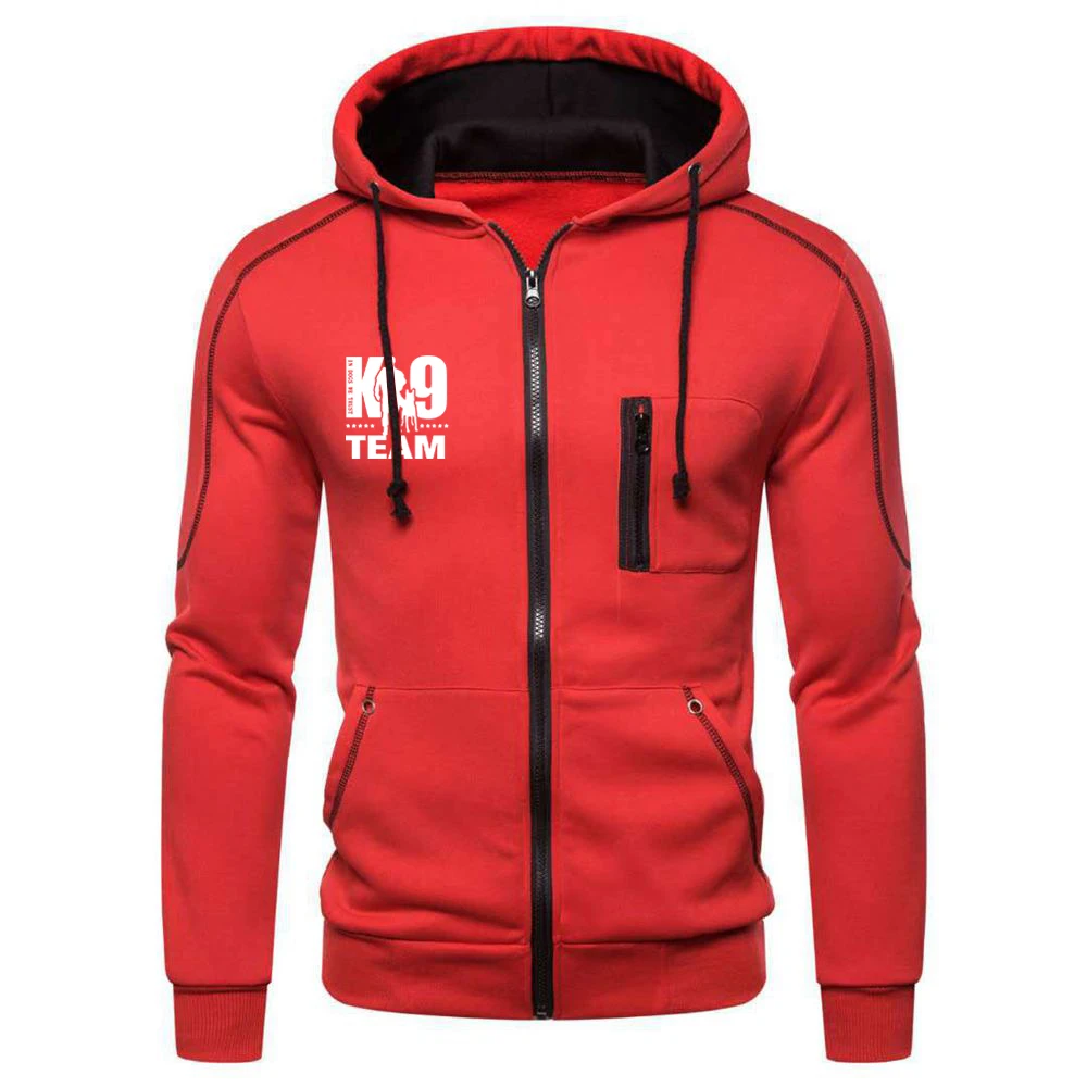 TRAINER K9 Team K9 Unit Malinois 2023 spring New Men's Hoodies Zipper Sweatshirt Solid Color Harajuku popular coat clothing