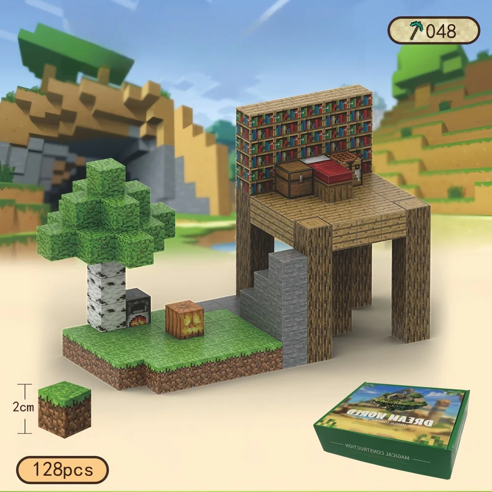 Magnetic building blocks magnetic assembly toy Magnetic Building Blocks Pixel Cube Magnet World Model Magnet Creative Diy Toys For Children Educational Toy Gifts For Kids