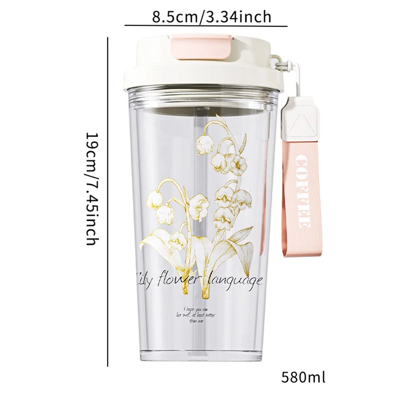 Lily of the Valley Plastic Water Bottle for Girls...