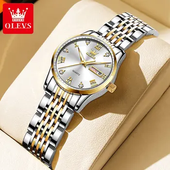 OLEVS Luxury Brand Watch for Women Fashion Quartz Women's Watches Waterproof Stainless Steel Elegant Ladies Wristwatch Original
