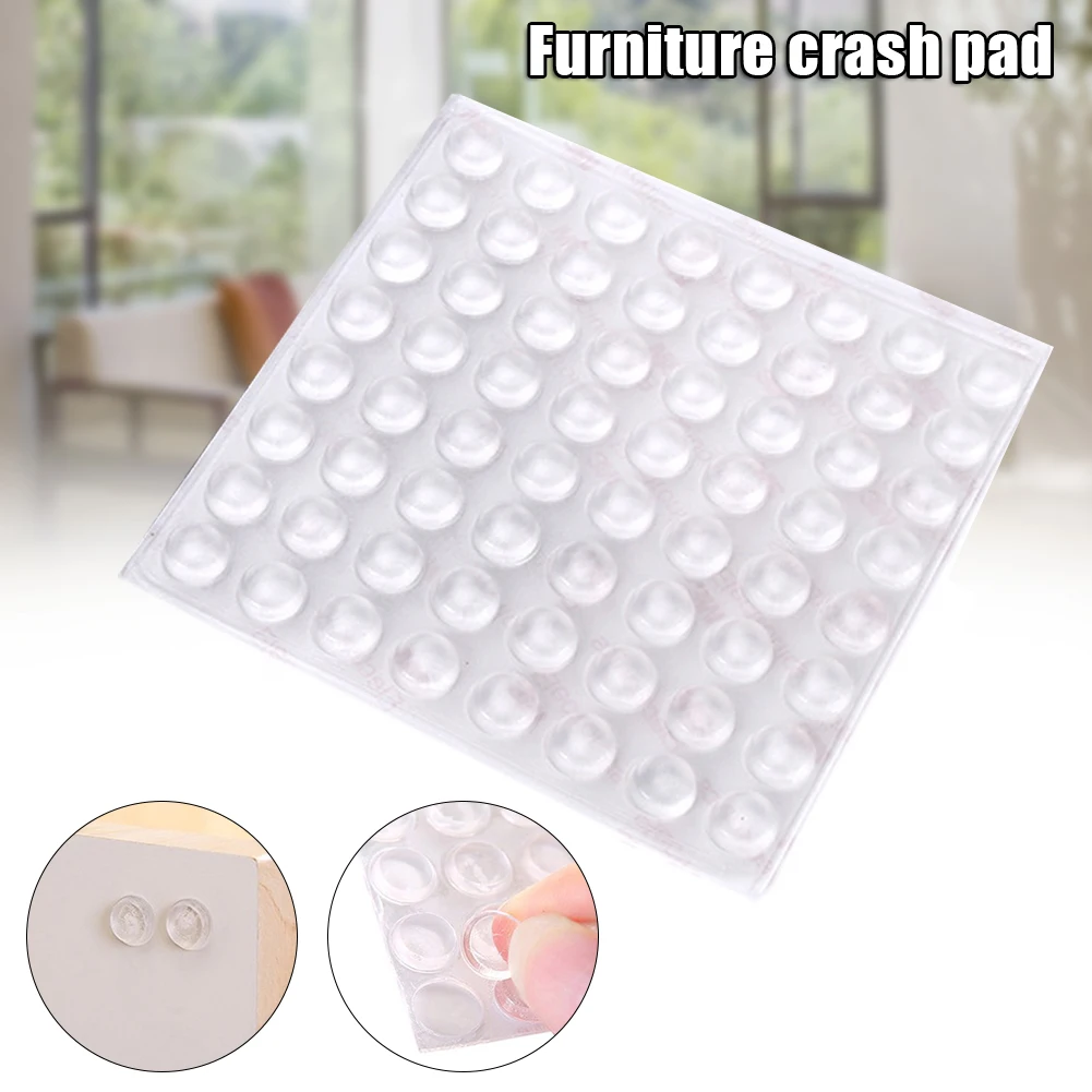 100/64PCS Self Adhesive Rubber Damper Buffer Cabinet Bumpers Silicone Furniture Pads Cushion Protective Hardware Door Stopper