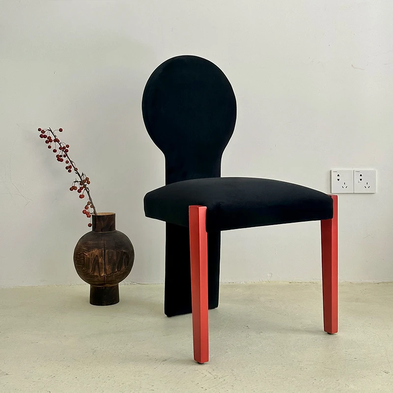 

Furniture Cosmetic Chair Designer Solid Wood Dining Chair Stool Backrest French Mid-Ancient Chair Retro