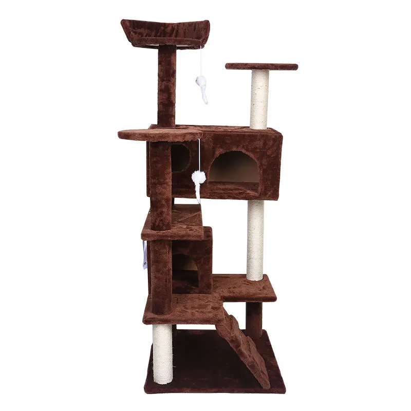 

Cat Tree Basket Cat Scratcher Tower House Toy Bed Hammock Condo Play Furniture Tunnel 4 Levels Trew Deluxe Nest Supplies Pet