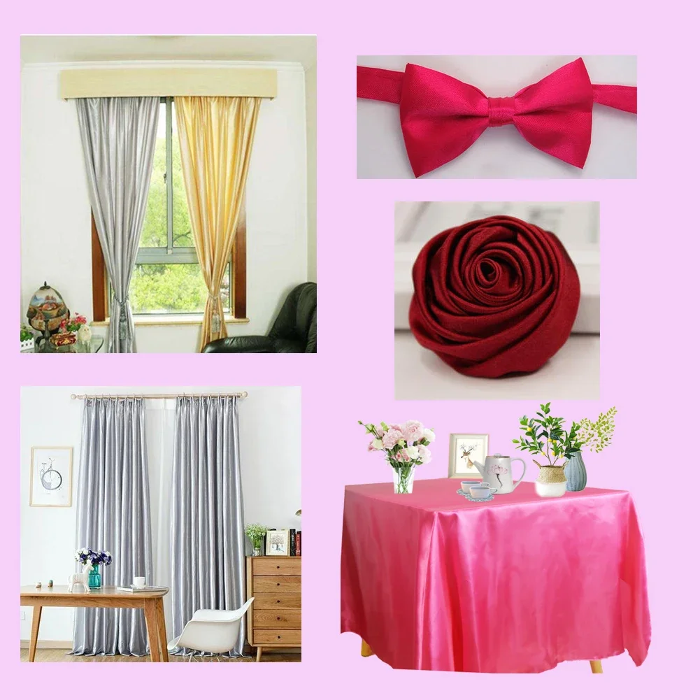새틴 패브릭 DIY 의류 바느질, 웨딩 파티 배경 액세서리, 홈 커튼, 테이블 천, 선물 상자 안감 천, 1m x 1.5m