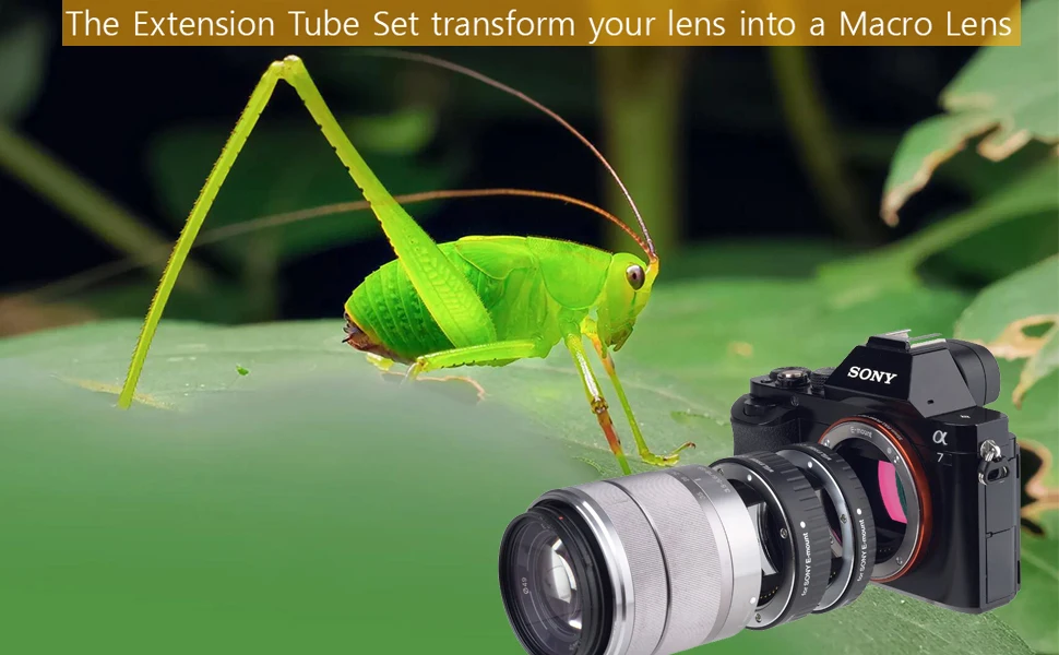 Viltrox DG-NEX Metallhalterung Autofokus AF Makro Extension Tube Ring Set für Sony E Mount spiegellose Kamera A9 A7RIII A7RII A7III – Detail 2