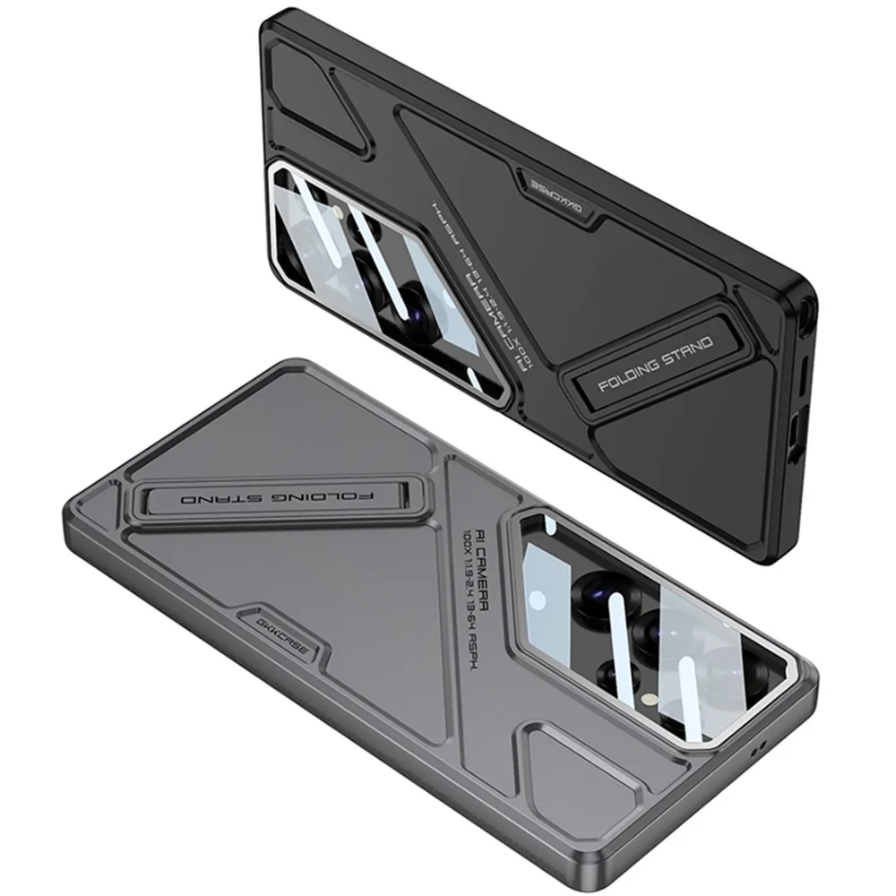Durable Hard Shell Phone Case with Lens Protection & Built-In Holder