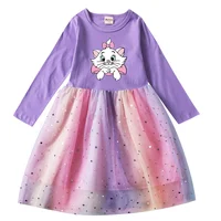 The Aristocats Marie Cat Party Long Sleeve Costume Fall Dresses for Girls Teen Children's Prom Mesh Dresses 1