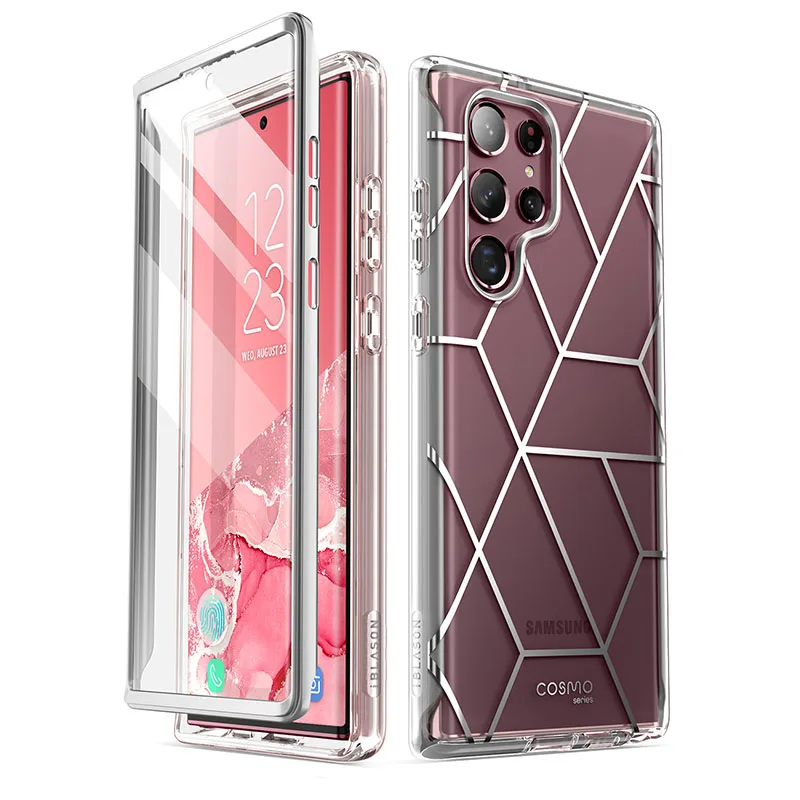 For Samsung Galaxy S22 Ultra Case 5G (2022 Release) I-BLASON Cosmo Slim Stylish Protective Case with Built-in Screen Protector galaxy s22 ultra flip case