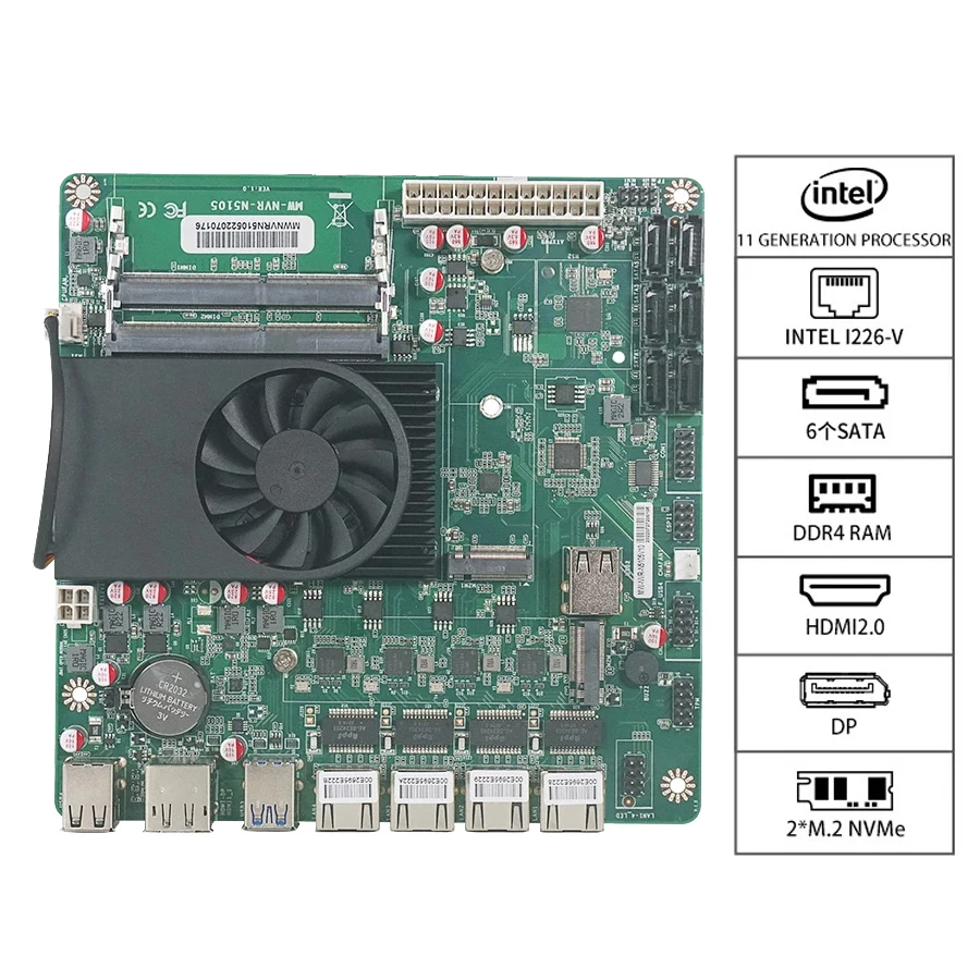  NAS ,  μ, 4 ھ, 4 , 4x2.5G, i225 Ʈũ, 2 M.2 , 6x SATA DP HD, N5105