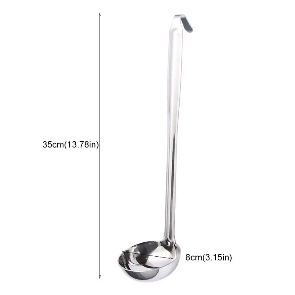 Description Picture 2 of itemKitchen Utensils Hook Long Handle Soup Ladle Rust-proof Thickened Slotted Spoon Stainless Steel Colander Wine