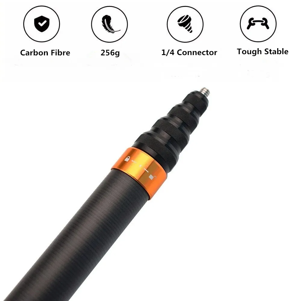 2.9m Super Long Carbon Fiber Invisible Selfie Stick For Insta360 X3 X4 DJI Action 5 4 3 GoPro 13 12 11 10 Camera Selfie Stick,selfie stick