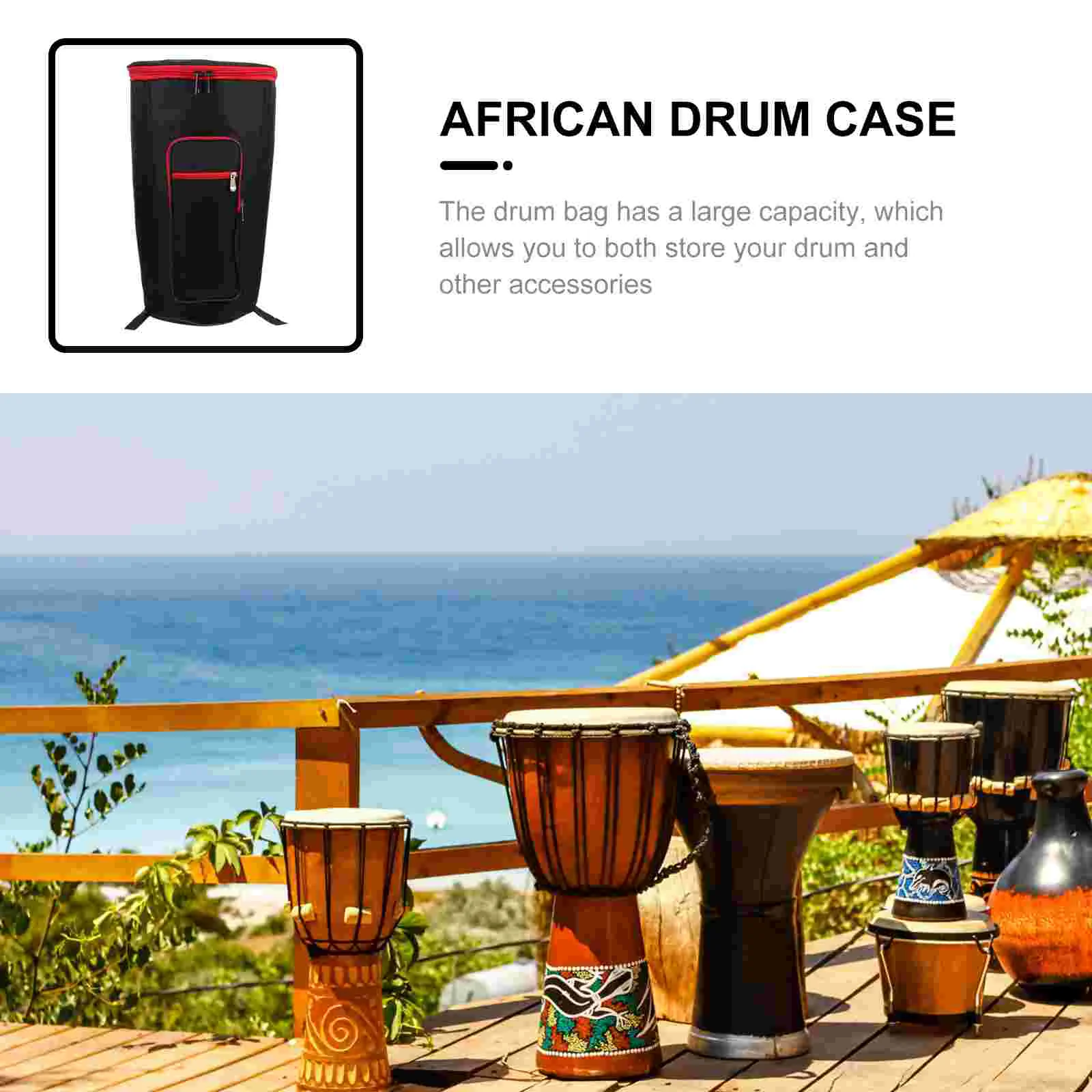 Large Capacity Hand Drum Backpack Oxford Cloth Djembe Case African Drum Bag Musical Instrument Gig Bag Shoulder Percussion