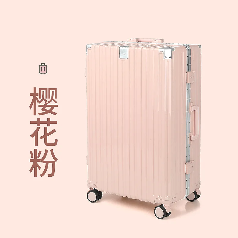PLUENLI Women's Small Aluminium Frame Luggage Universal Wheel Luggage for Male Students Durable and Strong Password Travel