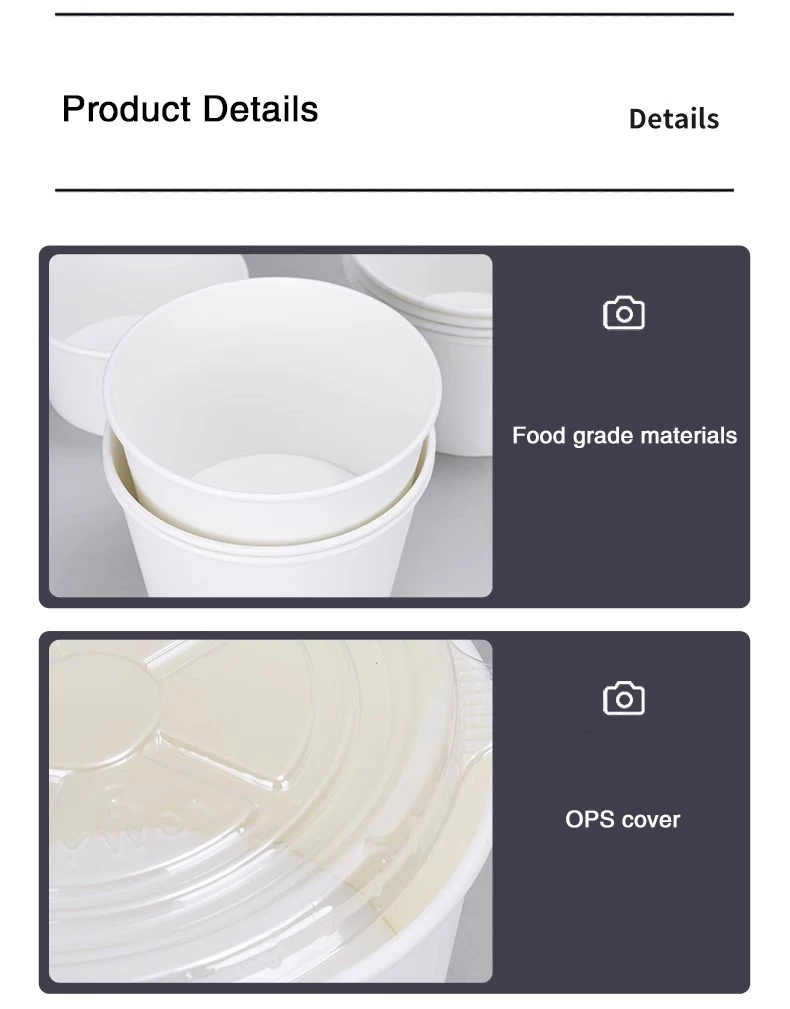 50Pcs Disposable Paper Bowls Eco-Friendly Round Food Containers with Lids, Takeaway Sal... - SKU DPB01501 - UGI Packaging