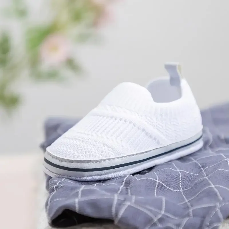 New Newborn Baby Girls Boys Shoes Mesh Breathable First Walkers Gray Pink White Soft Soled Non-slip Crib Shoes 0-1 Years Old