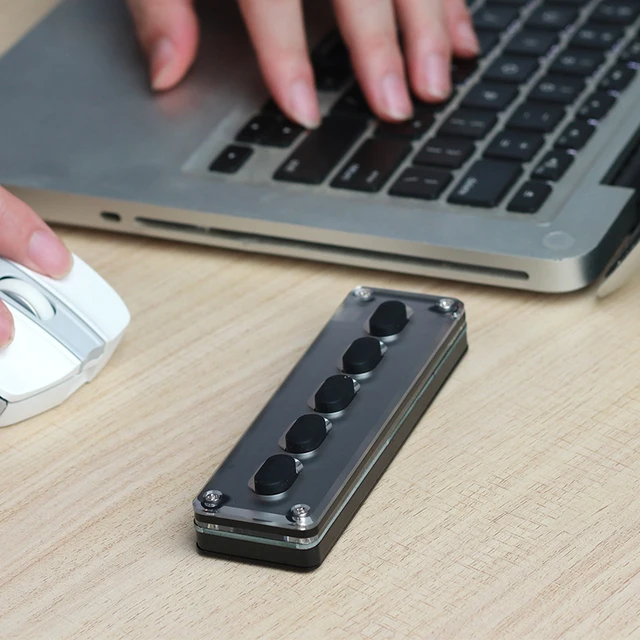 Felvétel Könyv Néma Vezeték Nélküli Kézi Billentyűzet 5 Key Silent Silicone Mini Testreszabott Parancsikon - Image 5