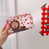Clear Makeup Bag Fashion Transparent Travel Portable Mini Wash Storage Bags Strawberry Flower Print Women Zipper Cosmetic Bag 6