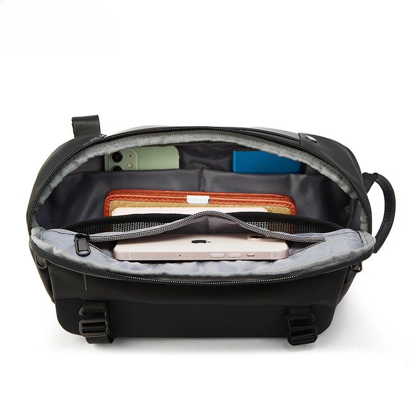 New Small Chest Bag for Men's Leisure Lightweight Sports Chest Bag Simple and Cool One Shoulder Crossbody Bag